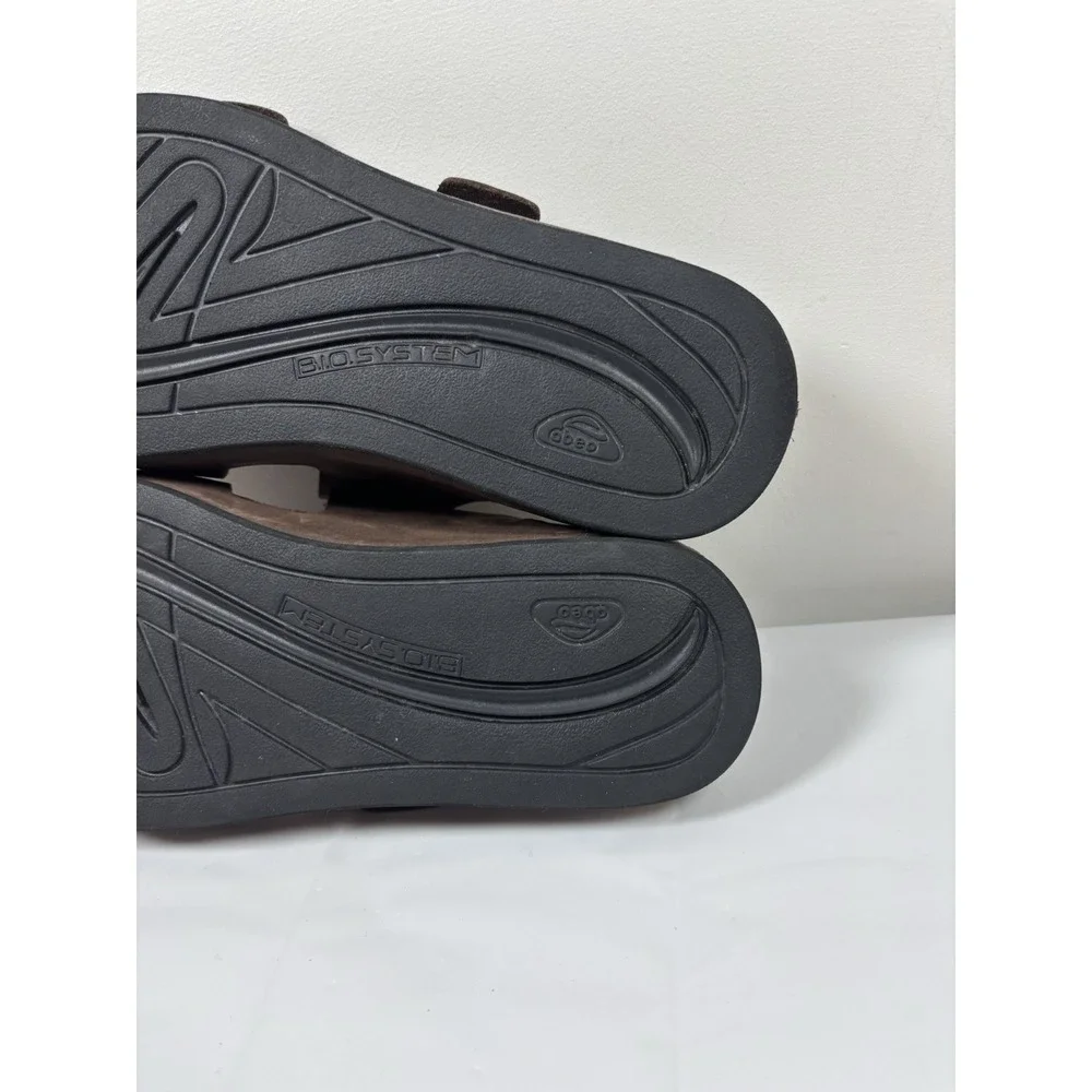 Abeo Sandals Mens N 8 Double Strap Brown Leather Comfort Slide‎ Arch Support